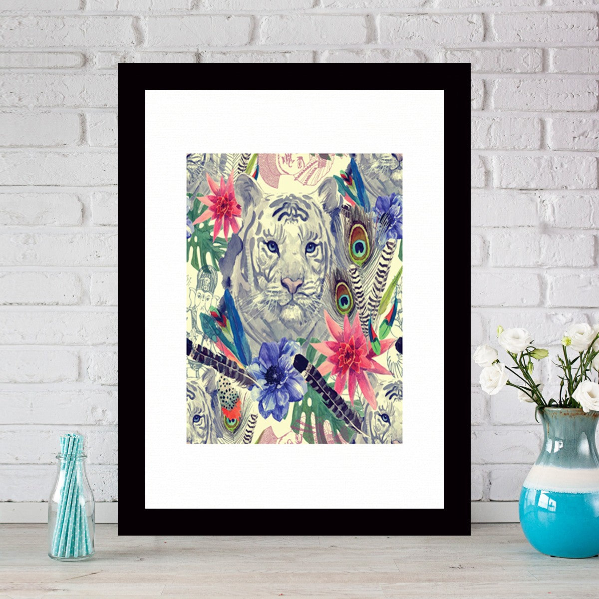 Quadro Decorativo MDF Emoldurado - Arte Multicolor 24x29cm com Moldura de Madeira 2cm