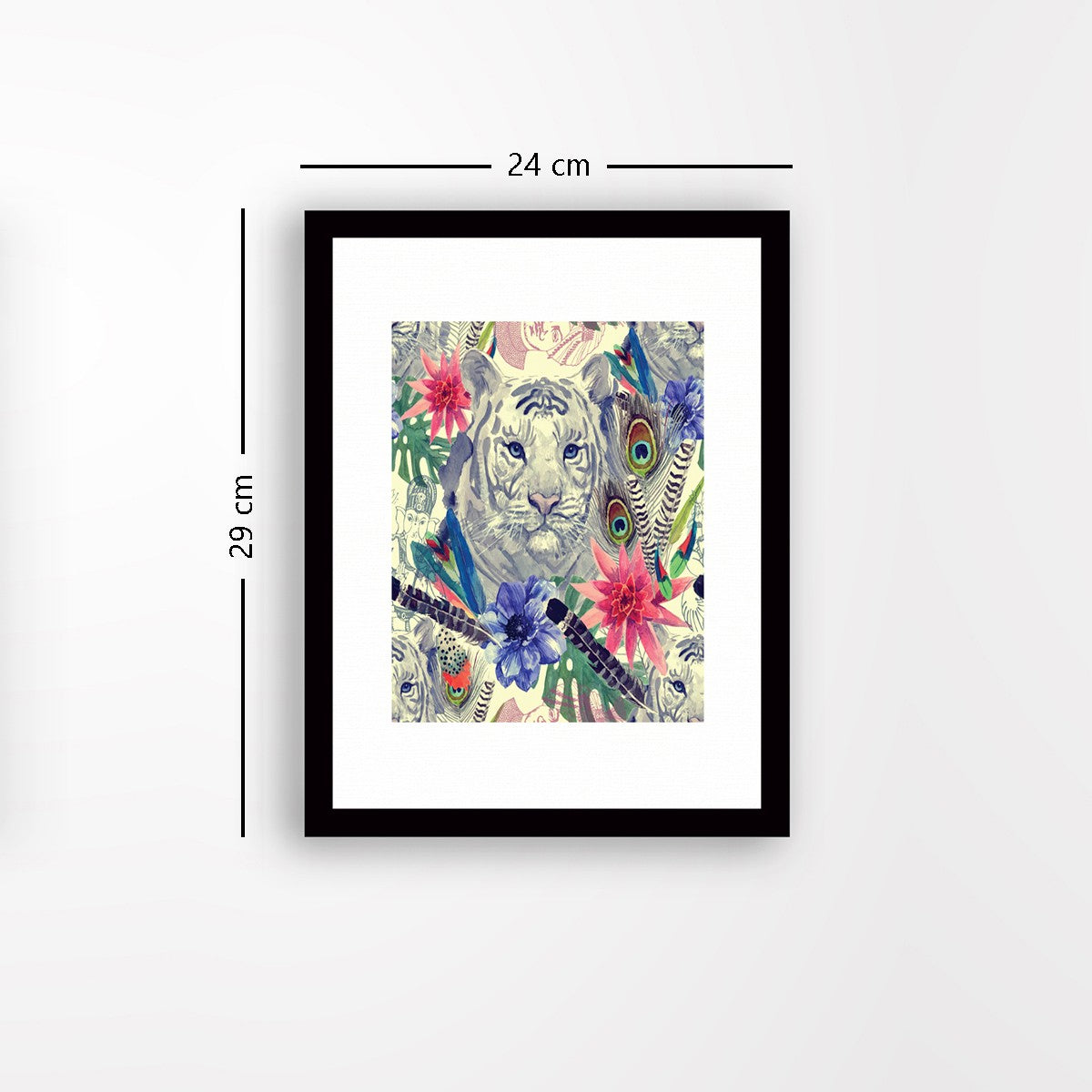 Quadro Decorativo MDF Emoldurado - Arte Multicolor 24x29cm com Moldura de Madeira 2cm