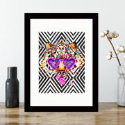 Quadro Decorativo MDF Emoldurado - Arte Multicolor 24x29cm com Moldura de Madeira 2cm