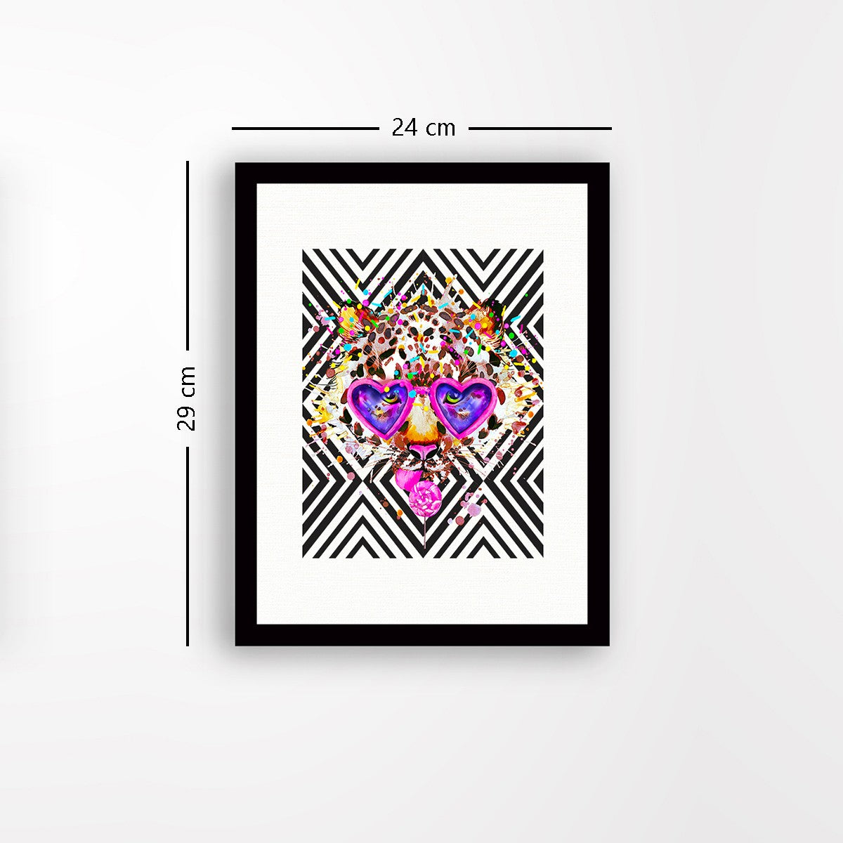 Quadro Decorativo MDF Emoldurado - Arte Multicolor 24x29cm com Moldura de Madeira 2cm