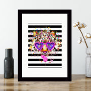 Quadro Decorativo MDF Emoldurado - Arte Multicolor 24x29cm com Moldura de Madeira 2cm