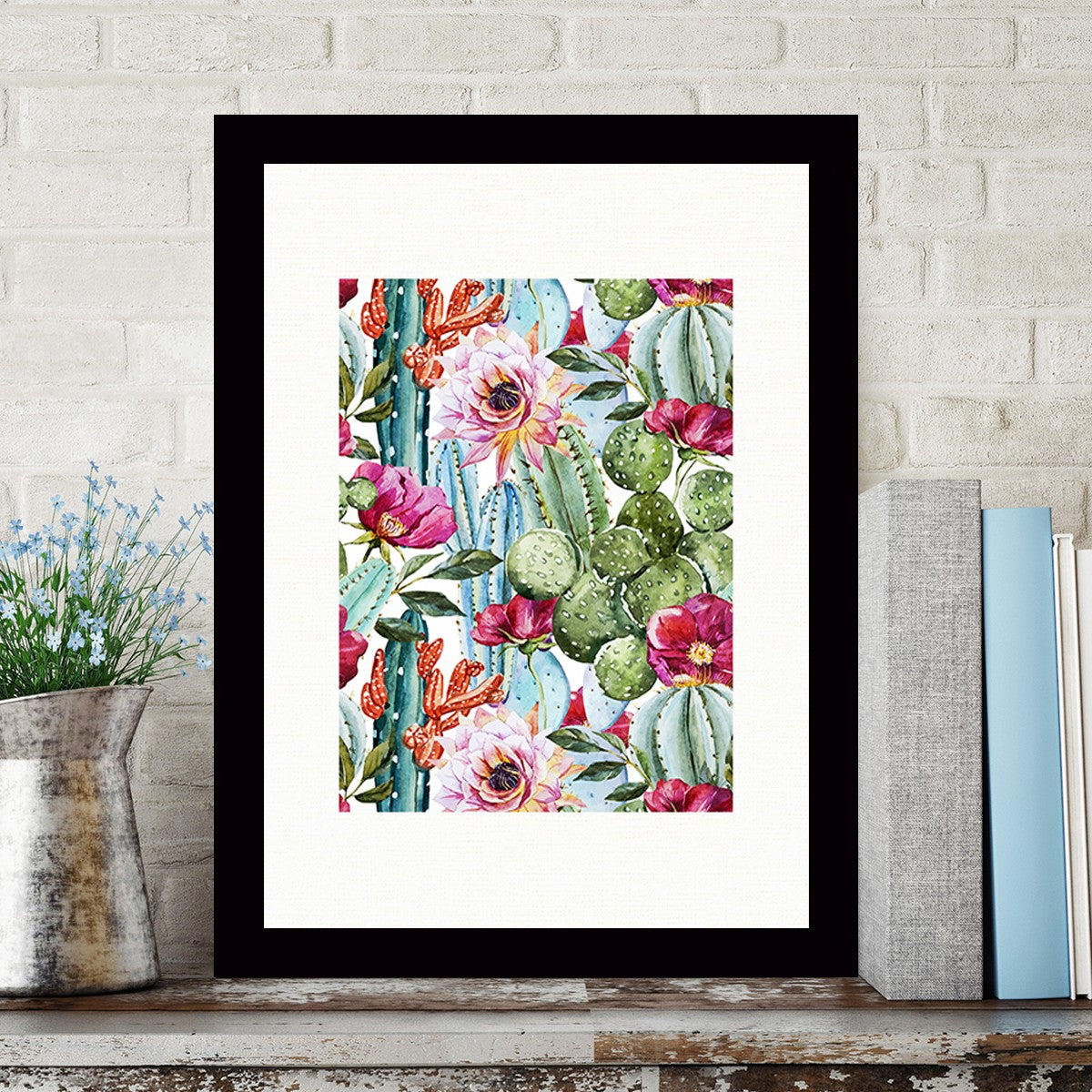 Quadro Decorativo MDF Emoldurado - Arte Multicolor 24x29cm com Moldura de Madeira 2cm