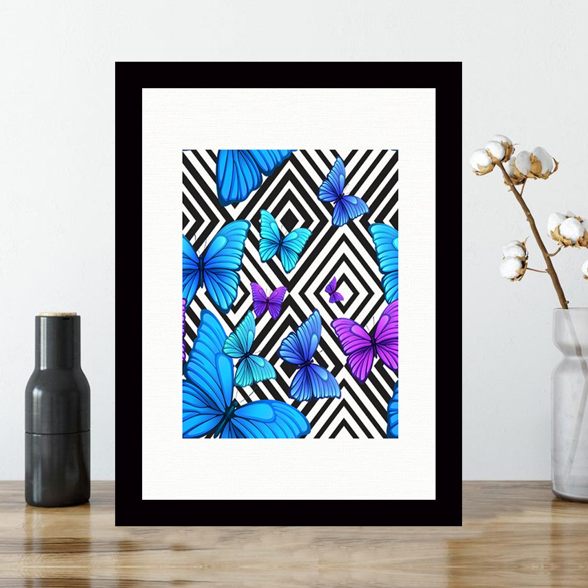 Quadro Decorativo MDF Emoldurado - Arte Multicolor 24x29cm com Moldura de Madeira 2cm