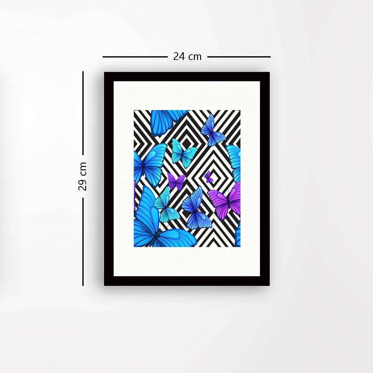 Quadro Decorativo MDF Emoldurado - Arte Multicolor 24x29cm com Moldura de Madeira 2cm