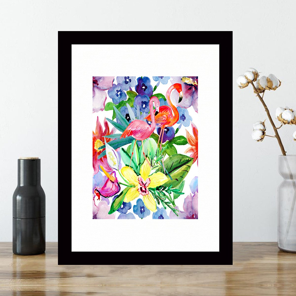 Quadro Decorativo MDF Emoldurado - Arte Multicolor 24x29cm com Moldura de Madeira 2cm