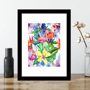 Quadro Decorativo MDF Emoldurado - Arte Multicolor 24x29cm com Moldura de Madeira 2cm