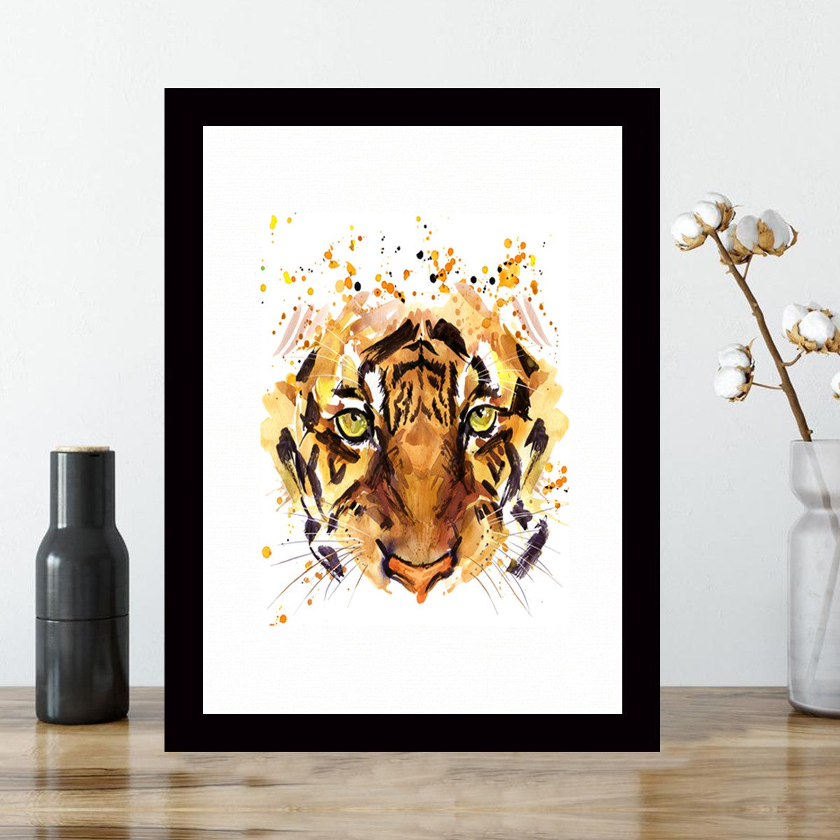 Quadro Decorativo MDF Emoldurado - Arte Multicolor 24x29cm com Moldura de Madeira 2cm