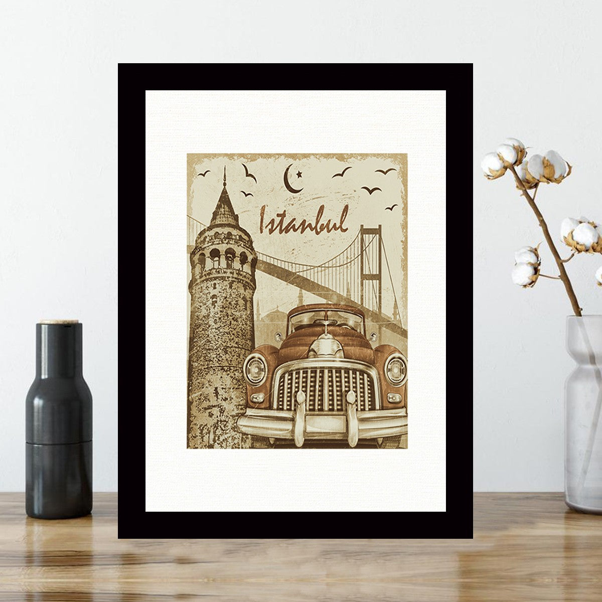 Quadro Decorativo MDF Emoldurado - Arte Multicolor 24x29cm com Moldura de Madeira 2cm