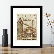 Quadro Decorativo MDF Emoldurado - Arte Multicolor 24x29cm com Moldura de Madeira 2cm