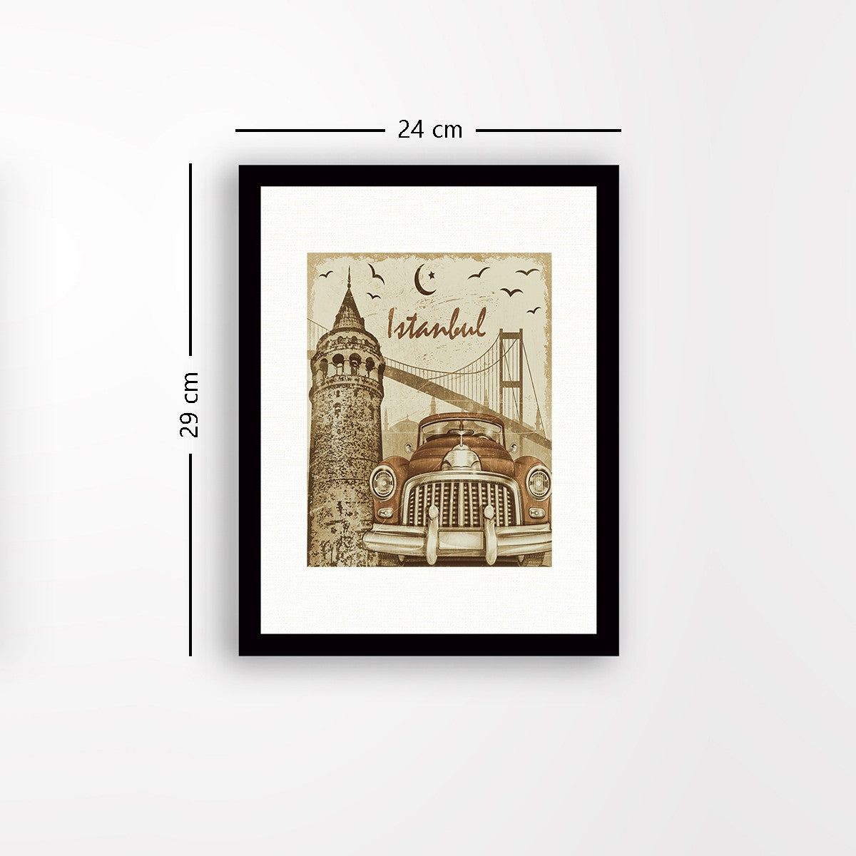 Quadro Decorativo MDF Emoldurado - Arte Multicolor 24x29cm com Moldura de Madeira 2cm