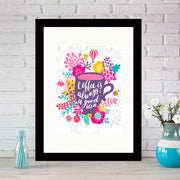 Quadro Decorativo MDF Emoldurado - Arte Multicolor 24x29cm com Moldura de Madeira 2cm