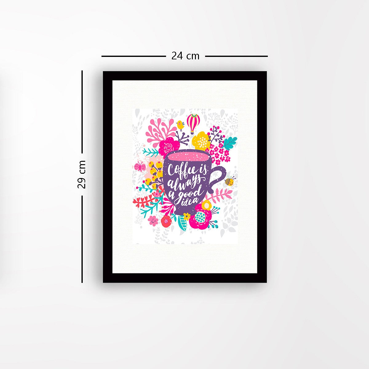 Quadro Decorativo MDF Emoldurado - Arte Multicolor 24x29cm com Moldura de Madeira 2cm