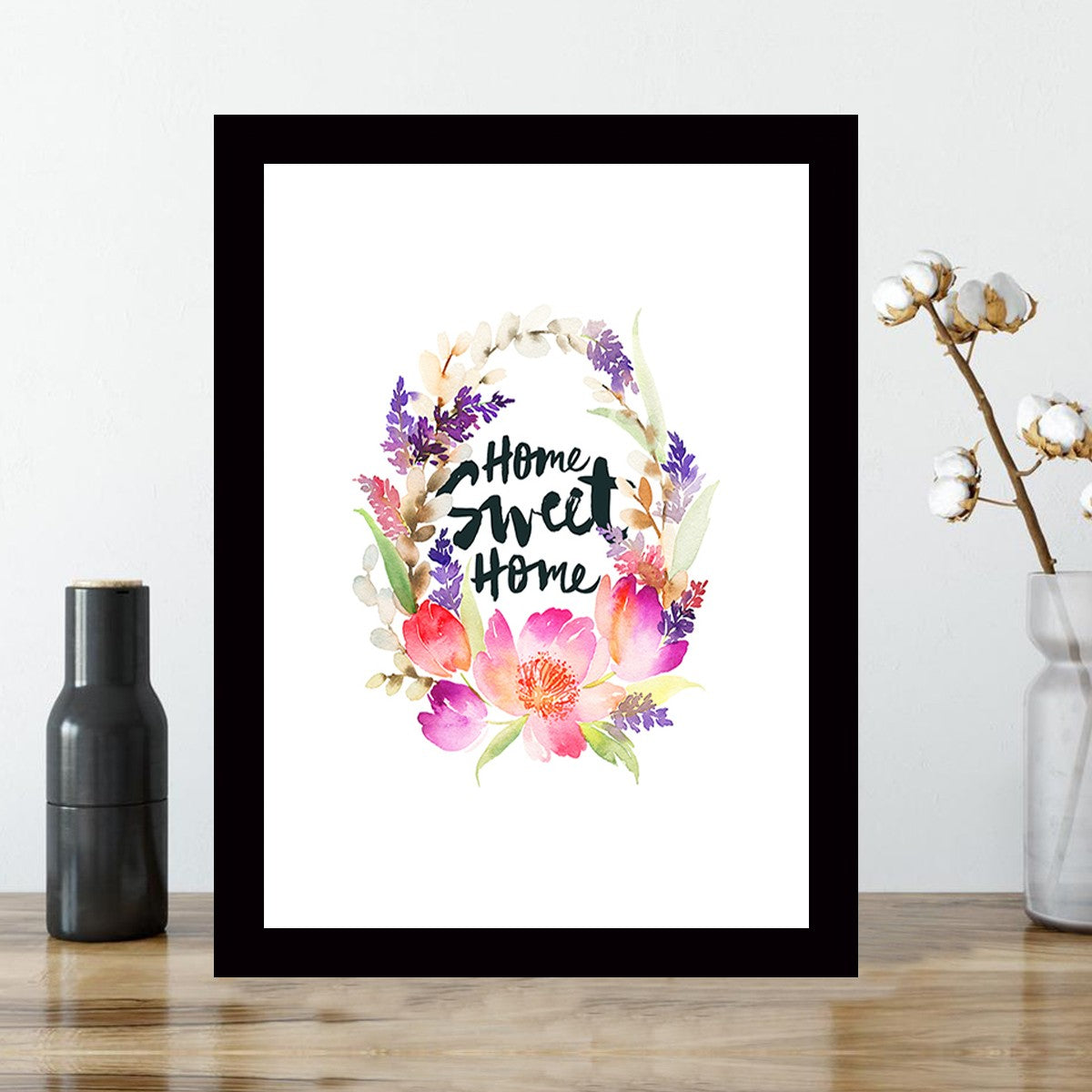 Quadro Decorativo MDF Emoldurado - Arte Multicolor 24x29cm com Moldura de Madeira 2cm