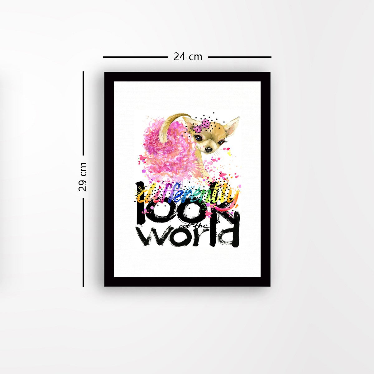 Quadro Decorativo MDF Emoldurado - Arte Multicolor 24x29cm com Moldura de Madeira 2cm