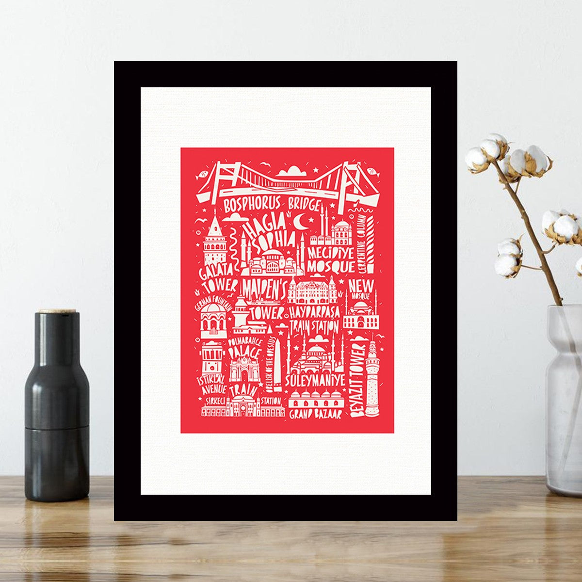 Quadro Decorativo MDF Emoldurado - Arte Multicolor 24x29cm com Moldura de Madeira 2cm