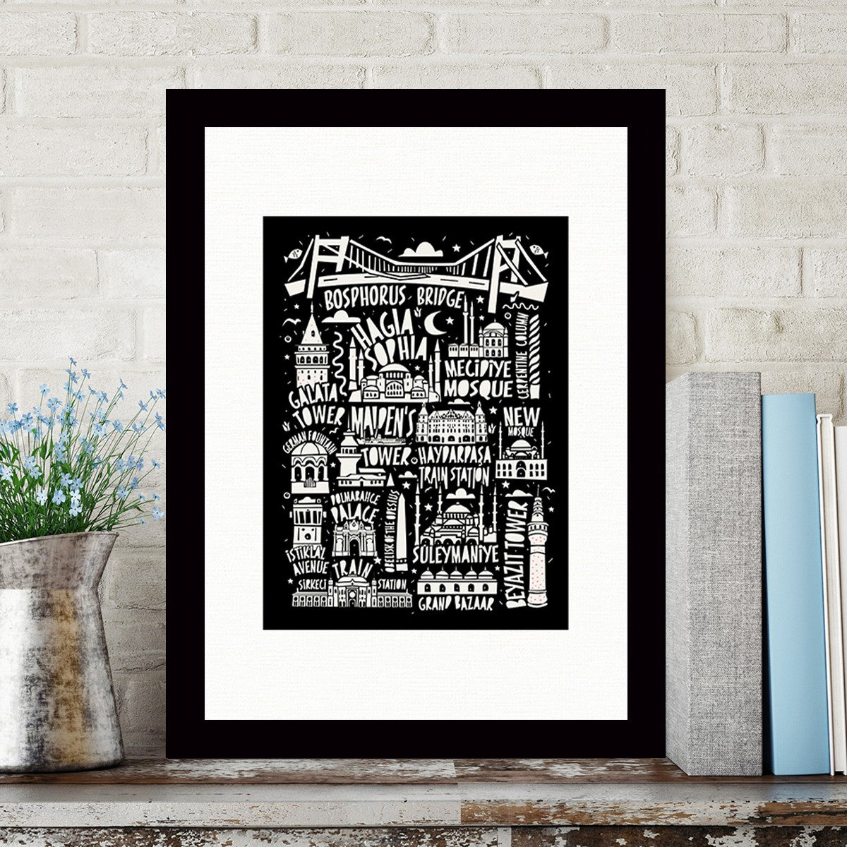 Quadro Decorativo MDF Emoldurado - Arte Multicolor 24x29cm com Moldura de Madeira 2cm