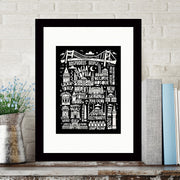 Quadro Decorativo MDF Emoldurado - Arte Multicolor 24x29cm com Moldura de Madeira 2cm