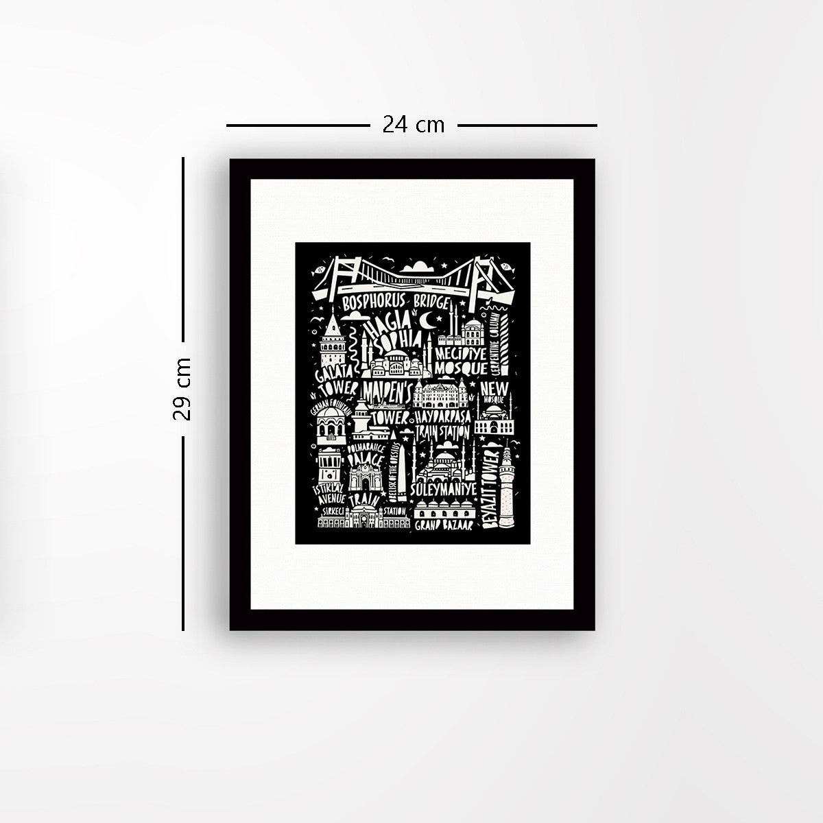 Quadro Decorativo MDF Emoldurado - Arte Multicolor 24x29cm com Moldura de Madeira 2cm