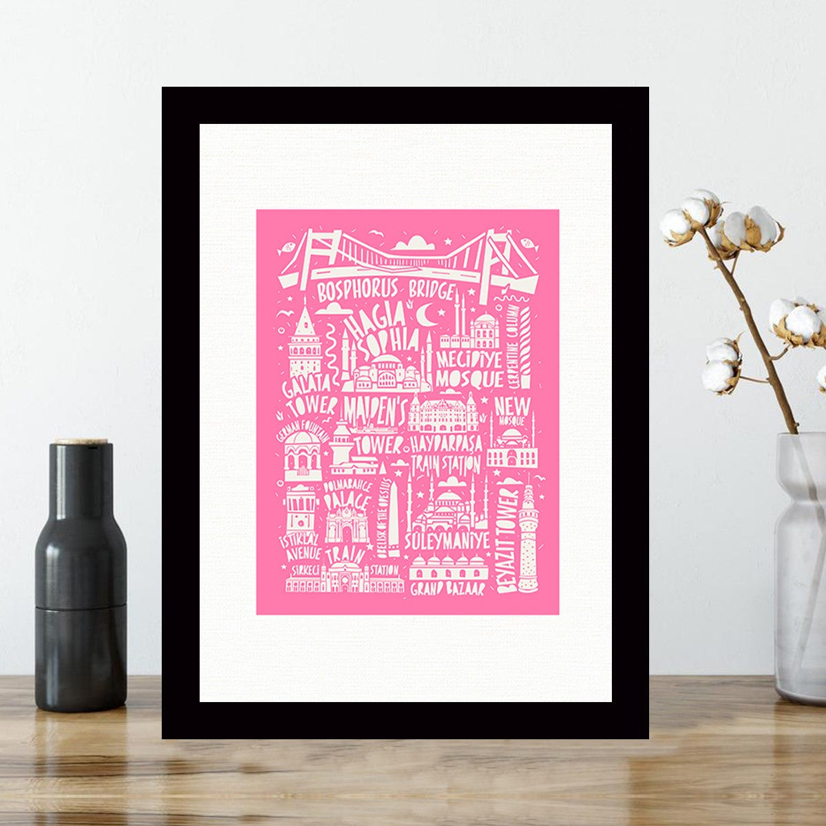 Quadro Decorativo MDF Emoldurado - Arte Multicolor 24x29cm com Moldura de Madeira 2cm