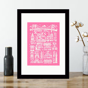 Quadro Decorativo MDF Emoldurado - Arte Multicolor 24x29cm com Moldura de Madeira 2cm