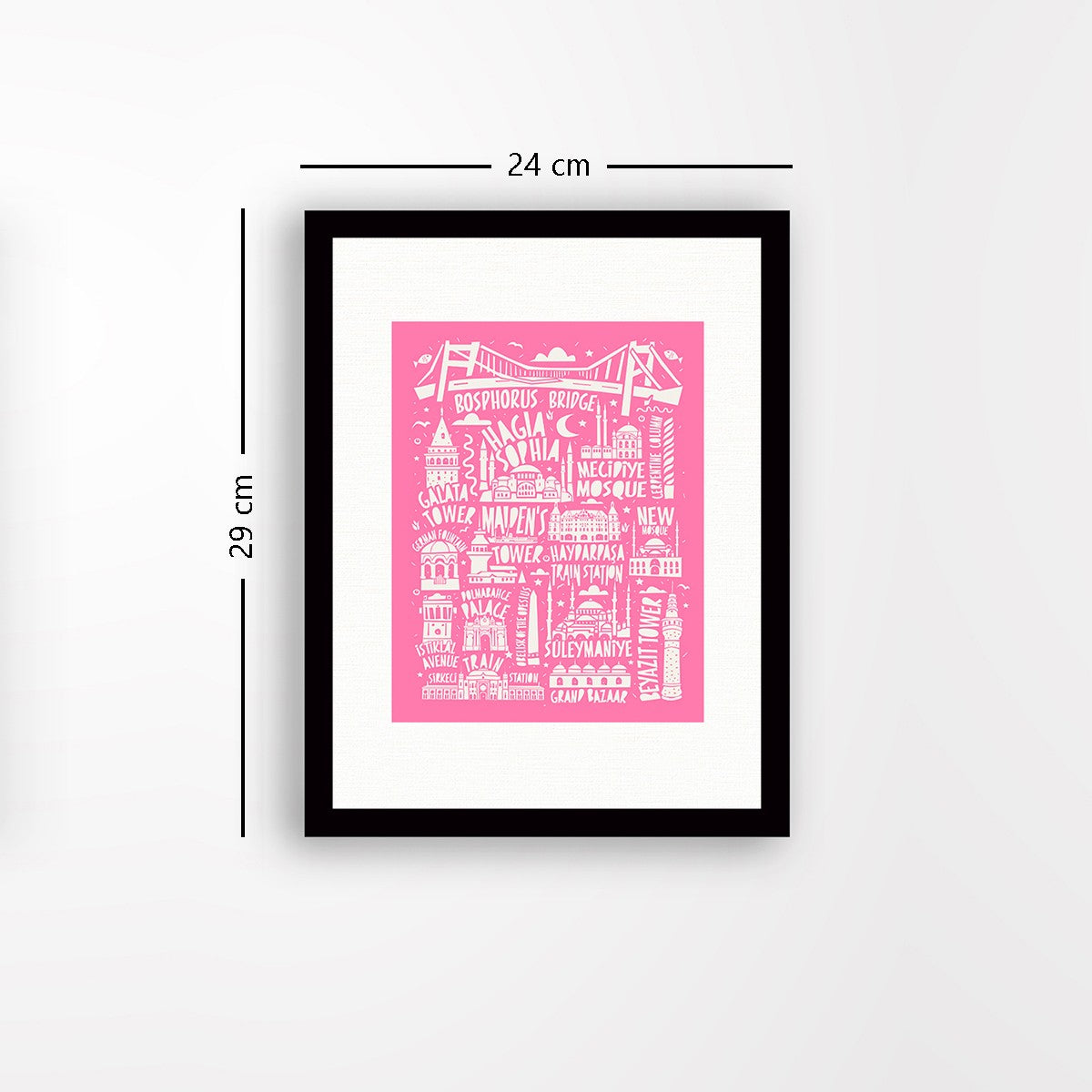 Quadro Decorativo MDF Emoldurado - Arte Multicolor 24x29cm com Moldura de Madeira 2cm