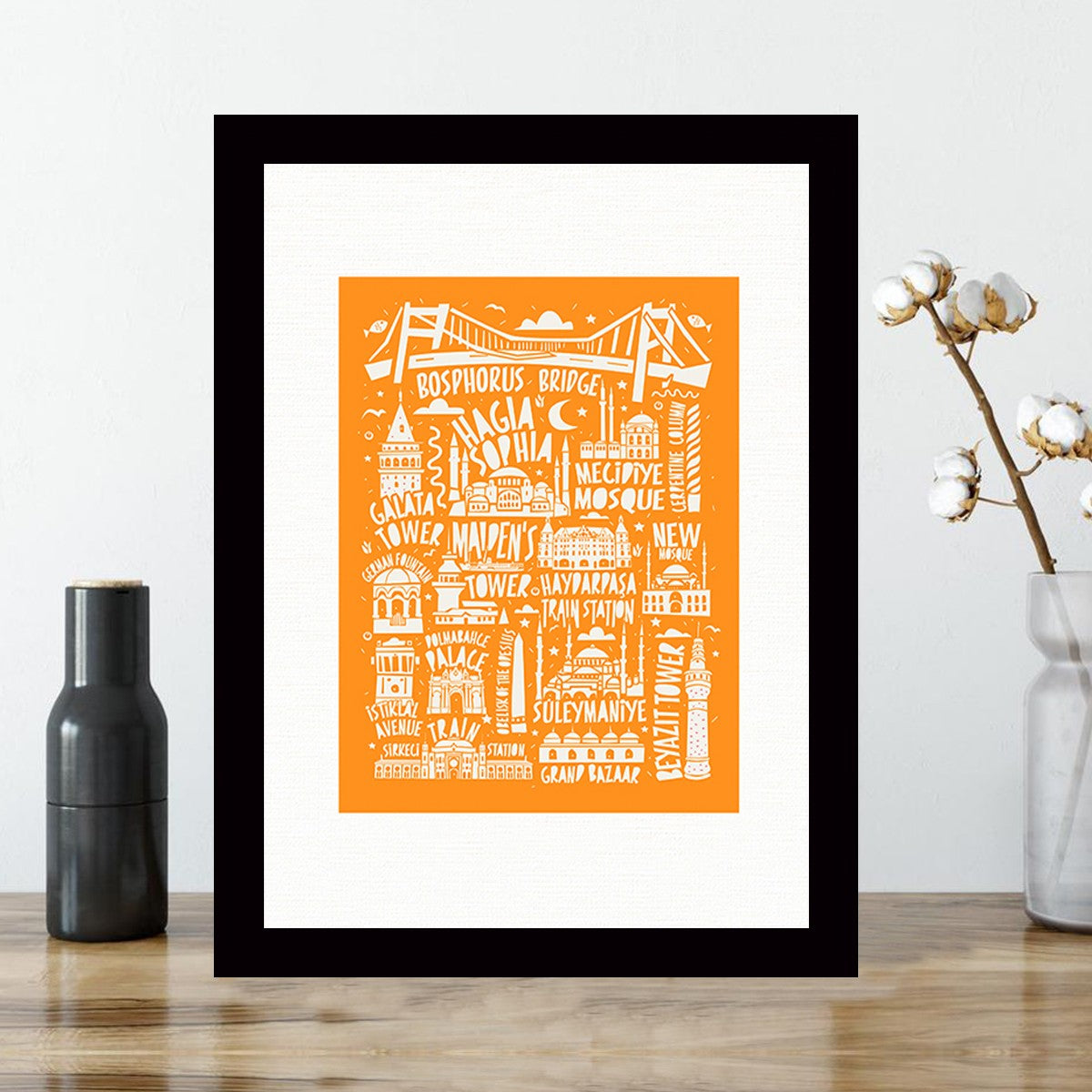 Quadro Decorativo MDF Emoldurado - Arte Multicolor 24x29cm com Moldura de Madeira 2cm