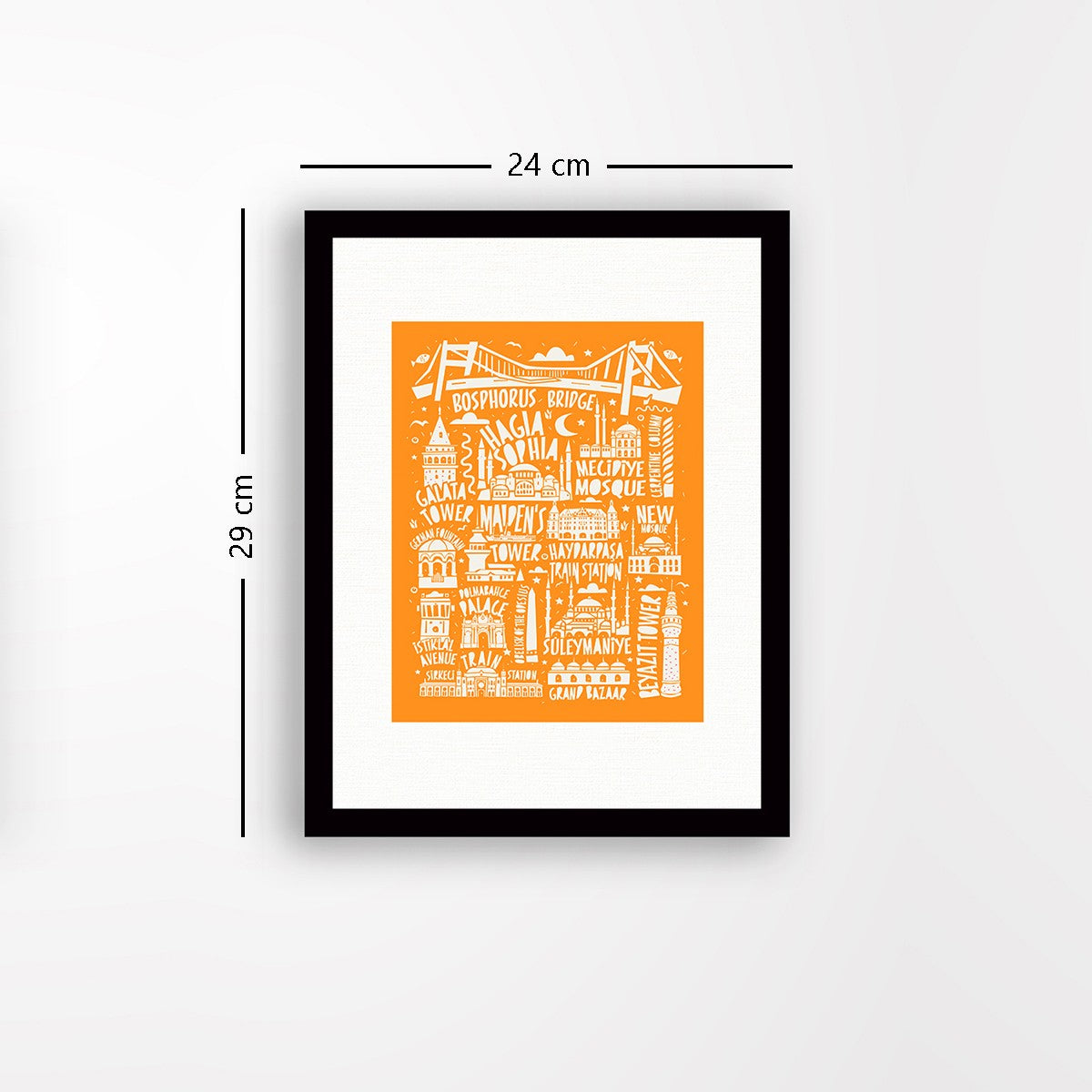 Quadro Decorativo MDF Emoldurado - Arte Multicolor 24x29cm com Moldura de Madeira 2cm