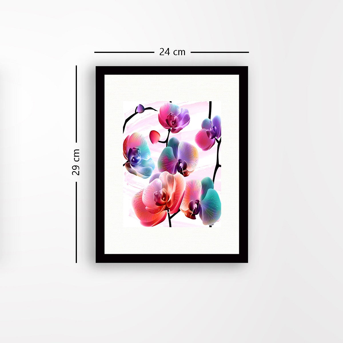 Quadro Decorativo MDF Emoldurado - Arte Multicolor 24x29cm com Moldura de Madeira 2cm