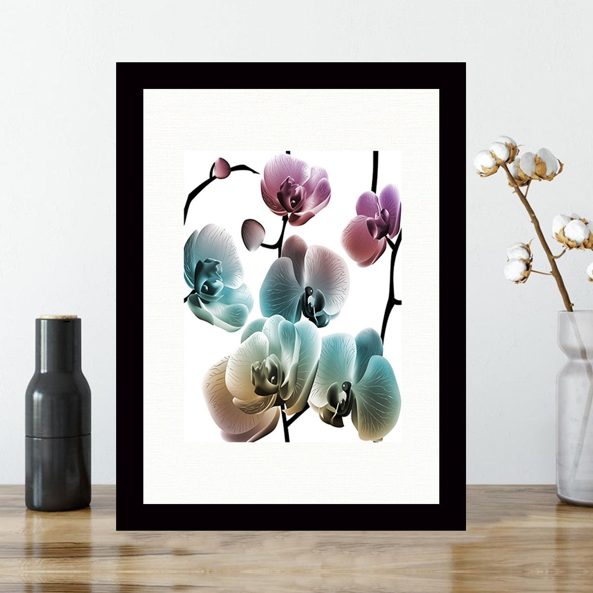 Quadro Decorativo MDF Emoldurado - Arte Multicolor 24x29cm com Moldura de Madeira 2cm