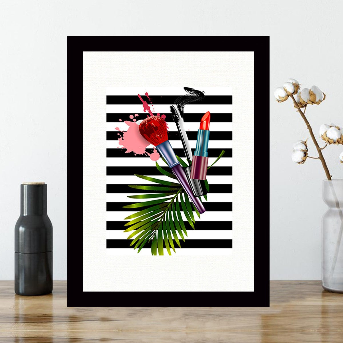 Quadro Decorativo MDF Emoldurado - Arte Multicolor 24x29cm com Moldura de Madeira 2cm