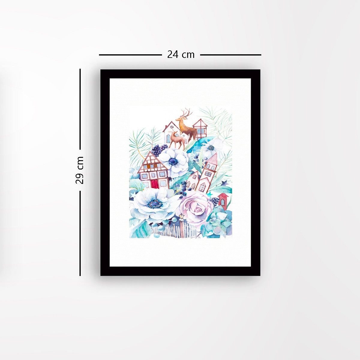 Quadro Decorativo MDF Emoldurado - Arte Multicolor 24x29cm com Moldura de Madeira 2cm