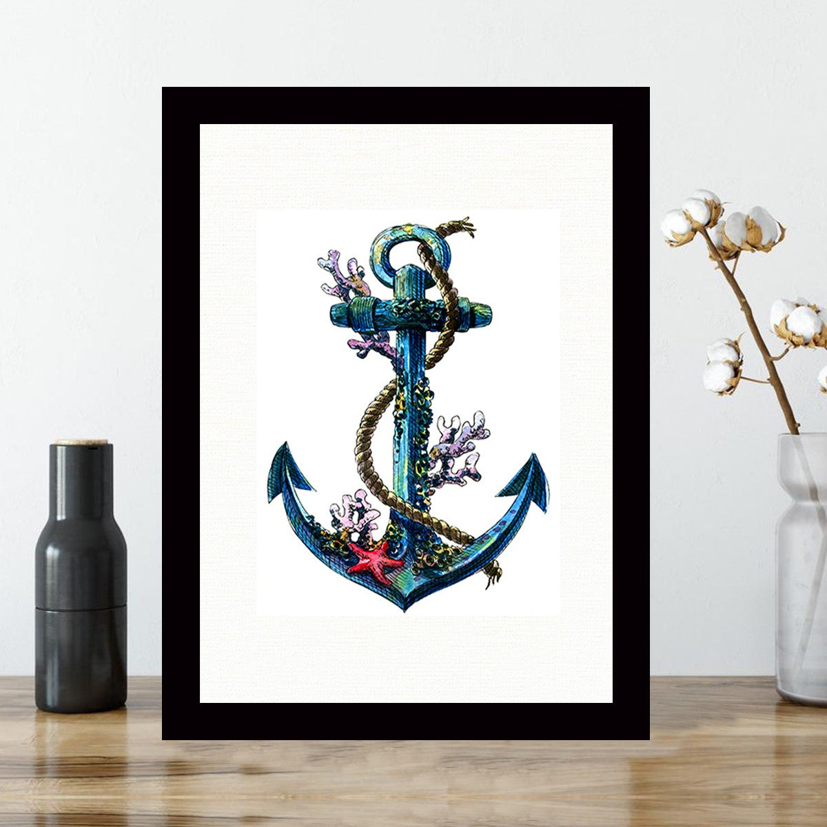 Quadro Decorativo MDF Emoldurado - Arte Multicolor 24x29cm com Moldura de Madeira 2cm