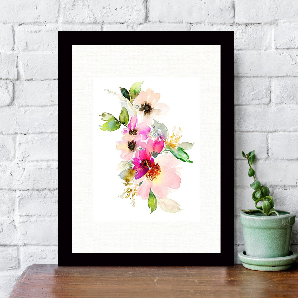 Quadro Decorativo MDF Emoldurado - Arte Multicolor 24x29cm com Moldura de Madeira 2cm