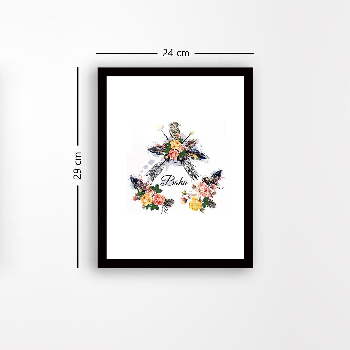 Quadro Decorativo MDF Emoldurado - Arte Multicolor 24x29cm com Moldura de Madeira 2cm