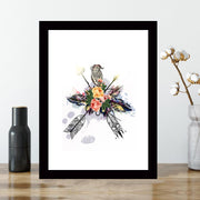 Quadro Decorativo MDF Emoldurado - Arte Multicolor 24x29cm com Moldura de Madeira 2cm