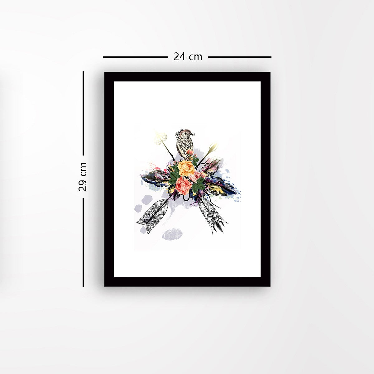 Quadro Decorativo MDF Emoldurado - Arte Multicolor 24x29cm com Moldura de Madeira 2cm