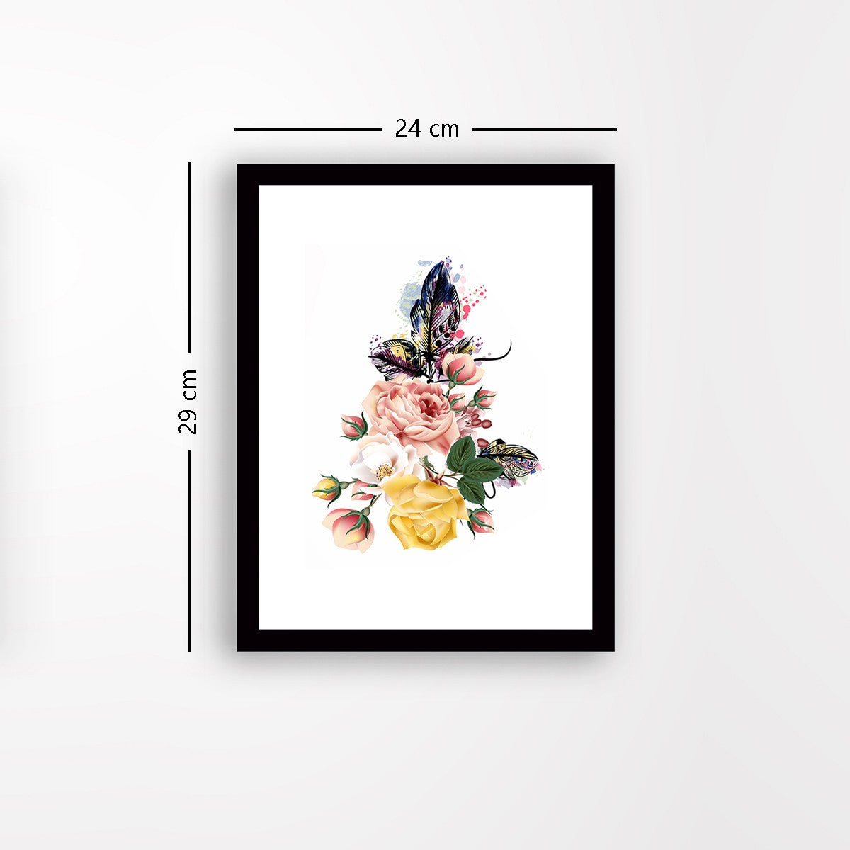 Quadro Decorativo MDF Emoldurado - Arte Multicolor 24x29cm com Moldura de Madeira 2cm