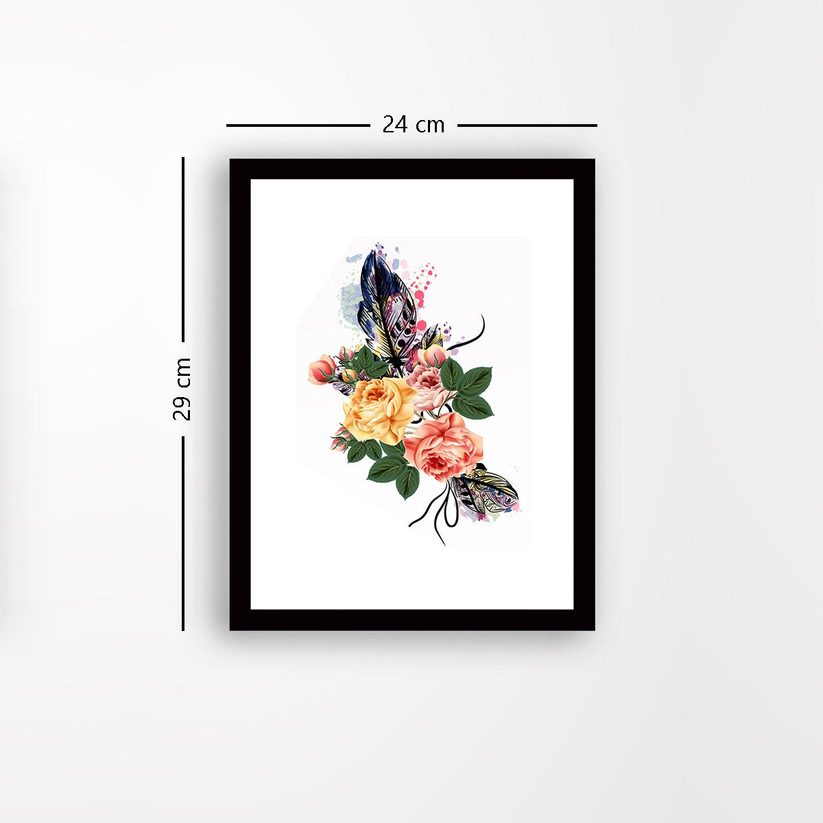 Quadro Decorativo MDF Emoldurado - Arte Multicolor 24x29cm com Moldura de Madeira 2cm