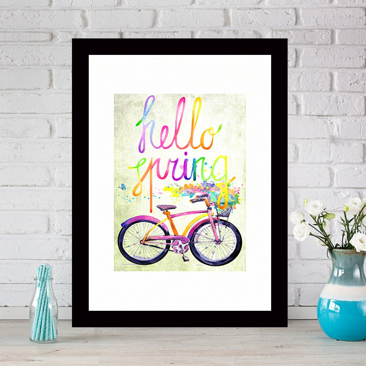 Quadro Decorativo MDF Emoldurado - Arte Multicolor 24x29cm com Moldura de Madeira 2cm