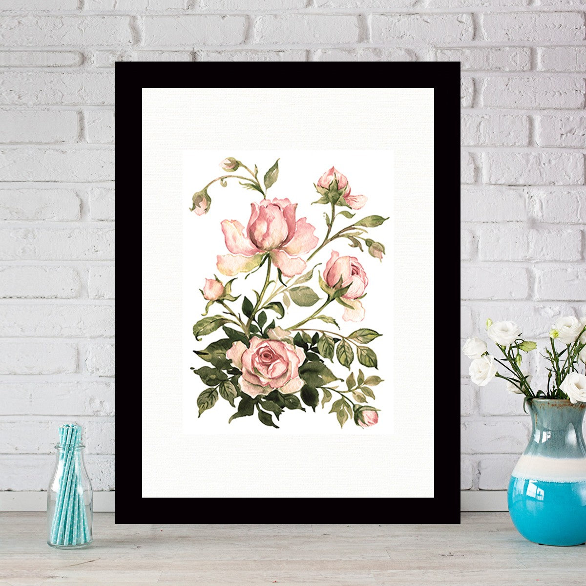 Quadro Decorativo MDF Emoldurado - Arte Multicolor 24x29cm com Moldura de Madeira 2cm