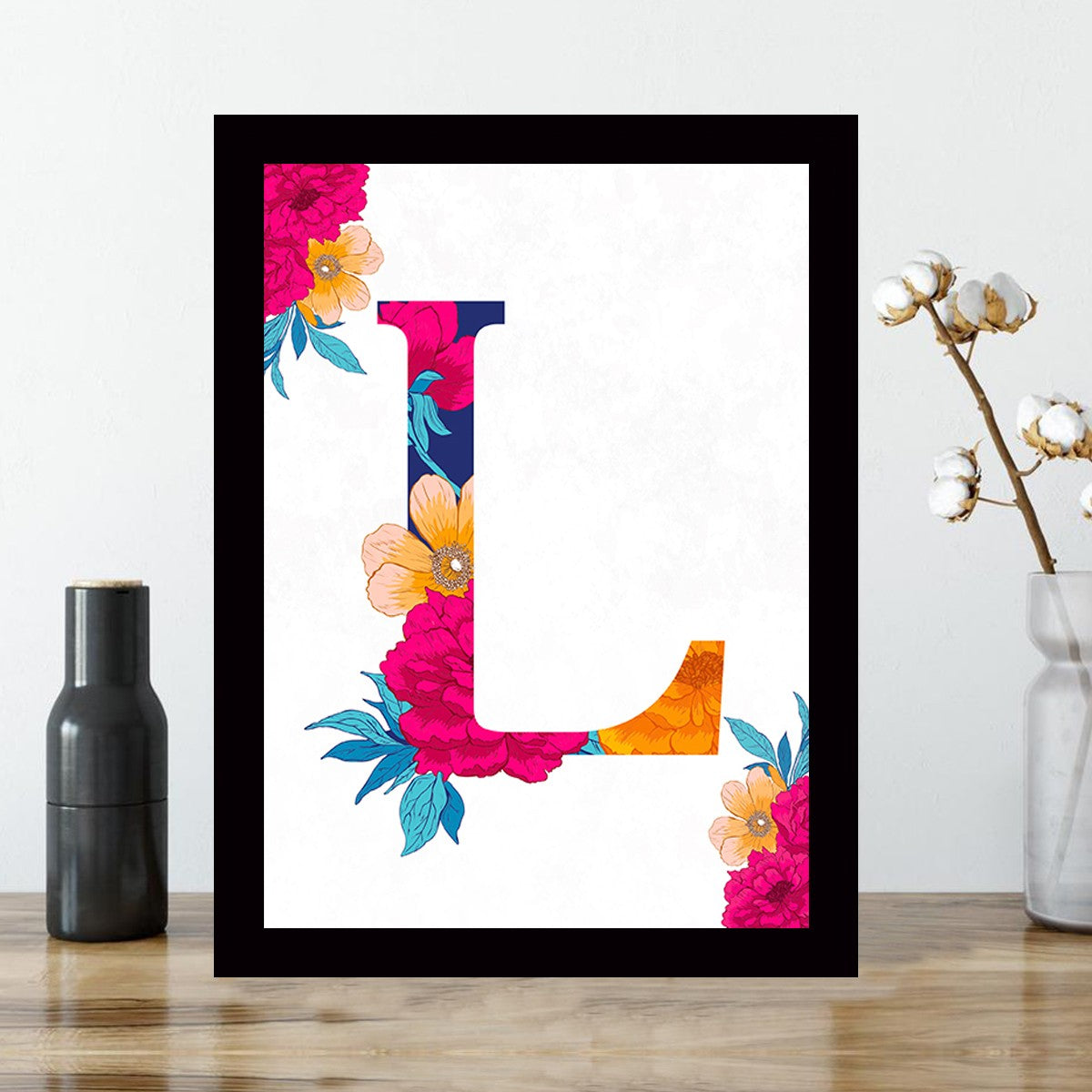 Quadro Decorativo MDF Emoldurado - Arte Multicolor 24x29cm com Moldura de Madeira 2cm