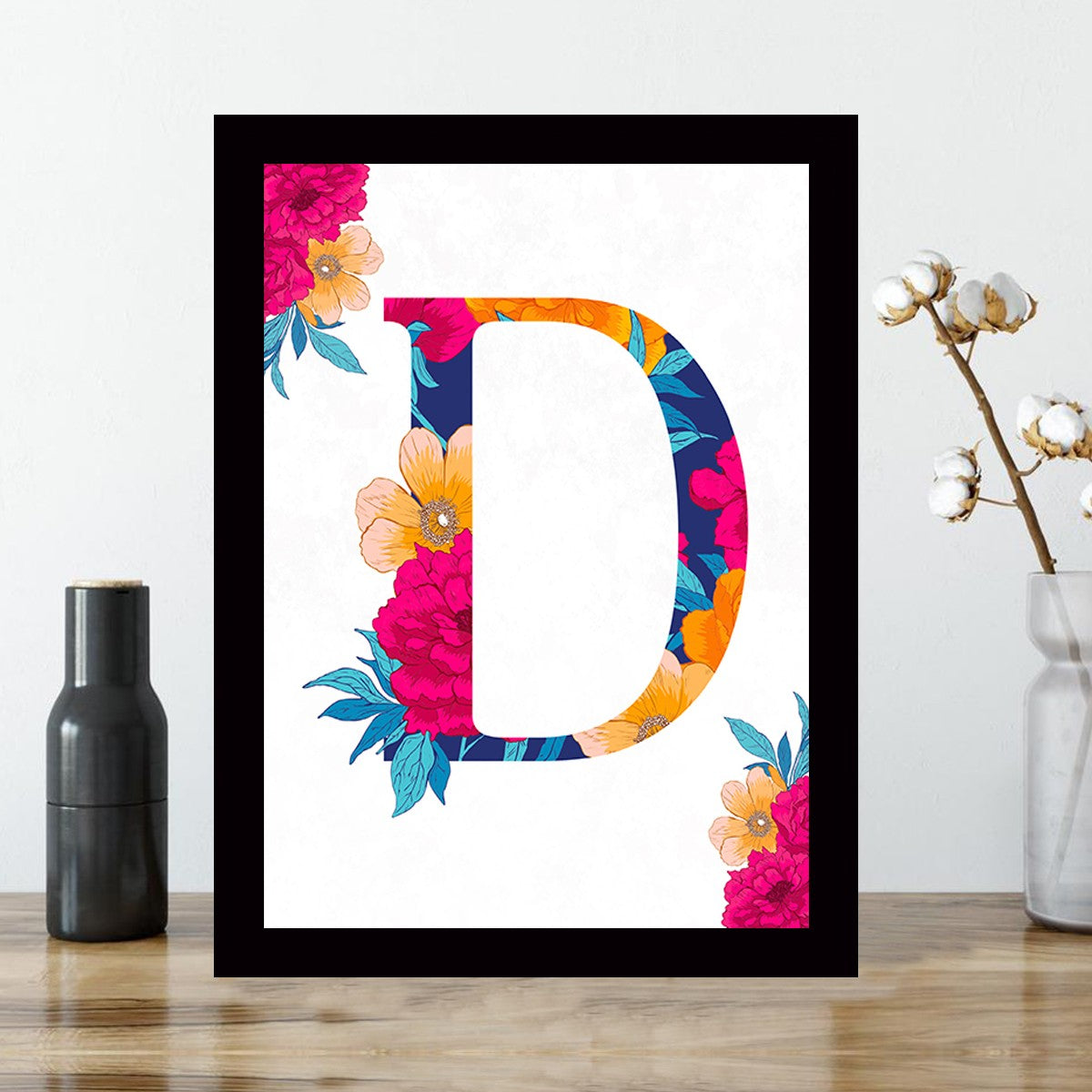 Quadro Decorativo MDF Emoldurado - Arte Multicolor 24x29cm com Moldura de Madeira 2cm