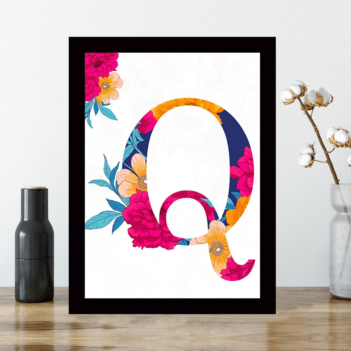 Quadro Decorativo MDF Emoldurado - Arte Multicolor 24x29cm com Moldura de Madeira 2cm