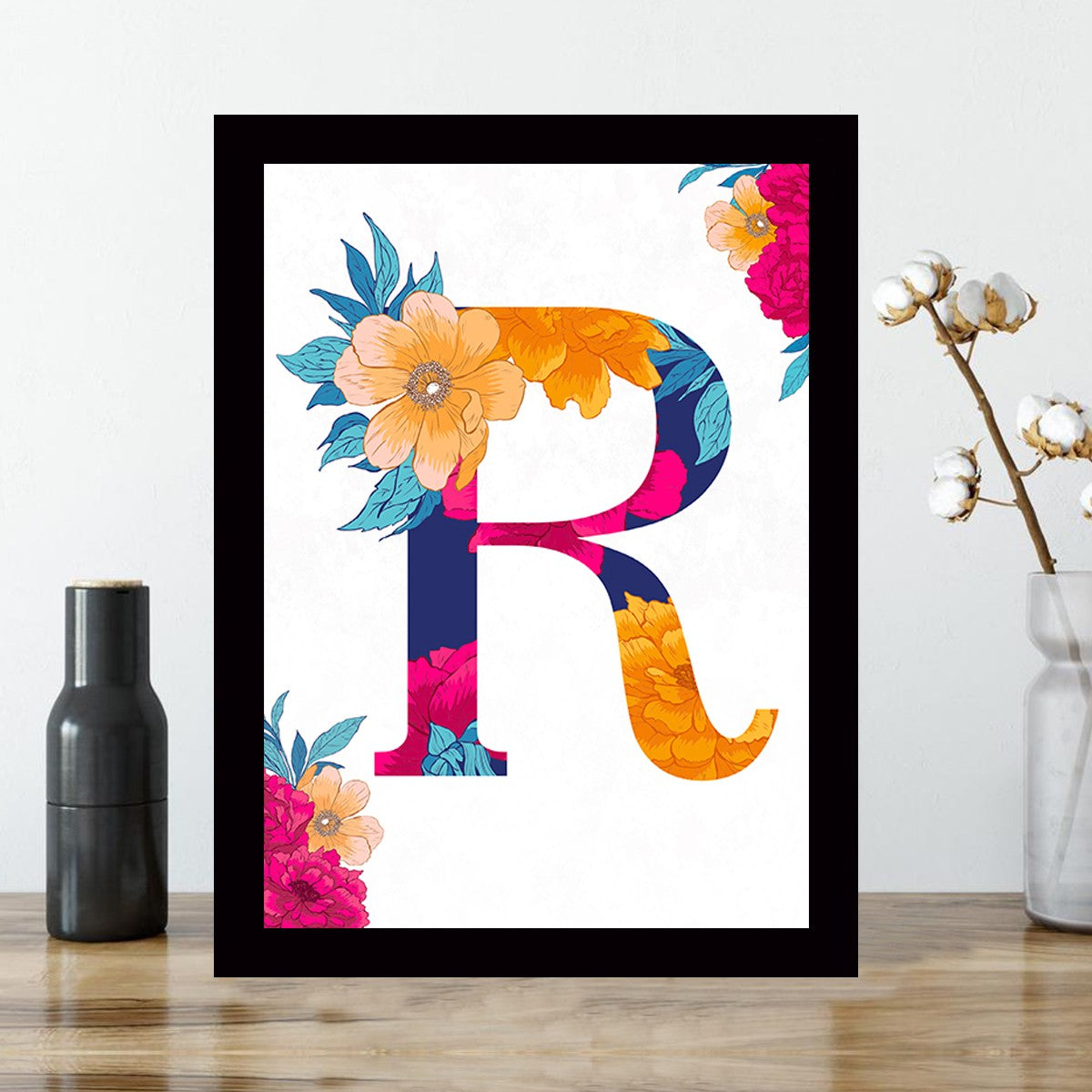 Quadro Decorativo MDF Emoldurado - Arte Multicolor 24x29cm com Moldura de Madeira 2cm