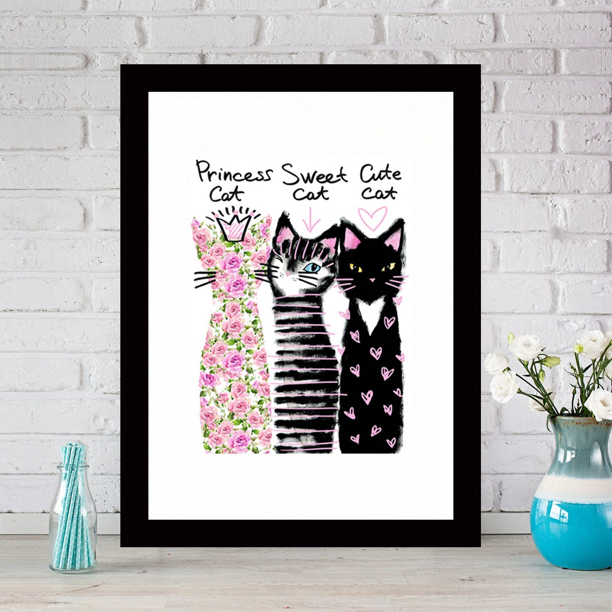 Quadro Decorativo MDF Emoldurado - Arte Multicolor 24x29cm com Moldura de Madeira 2cm