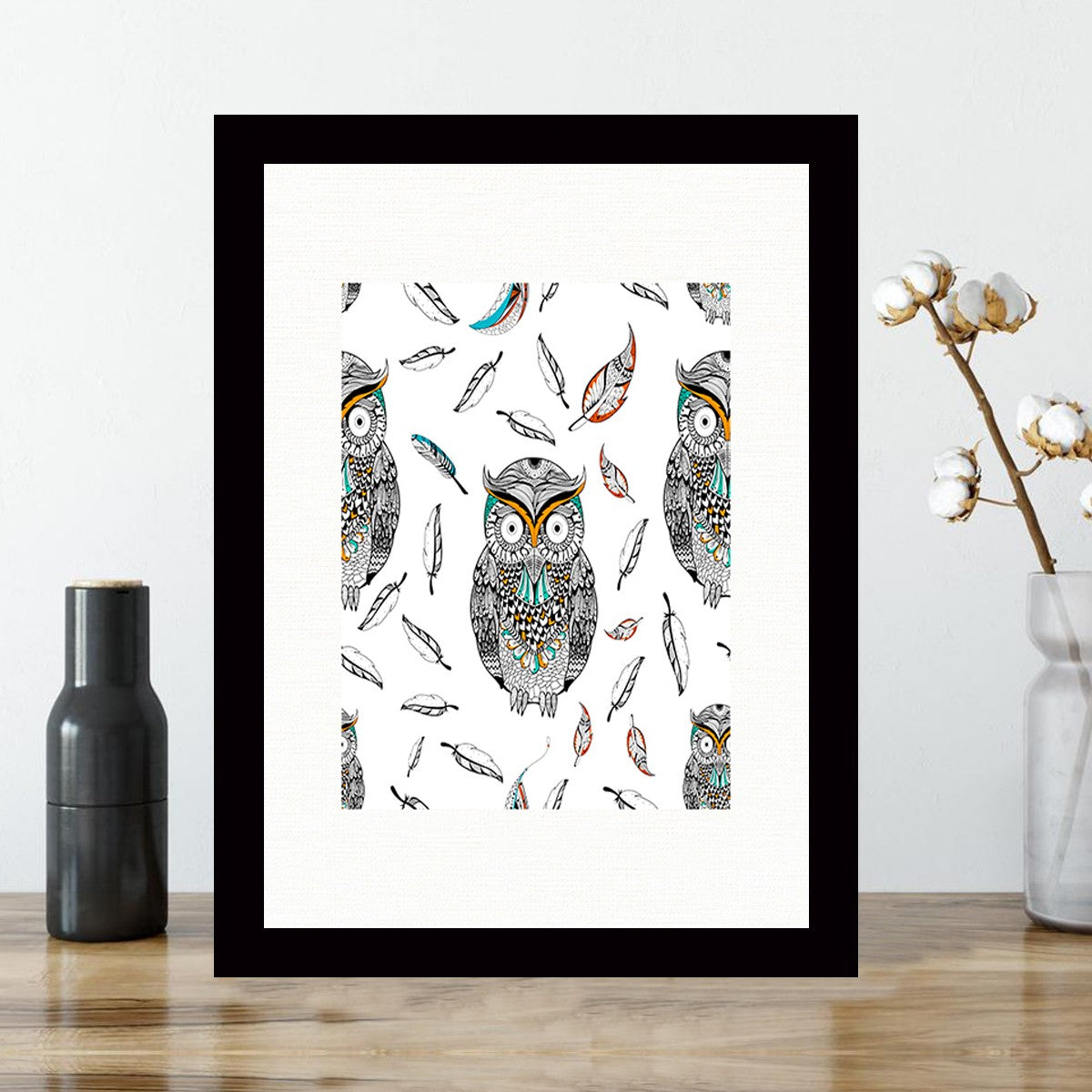 Quadro Decorativo MDF Emoldurado - Arte Multicolor 24x29cm com Moldura de Madeira 2cm