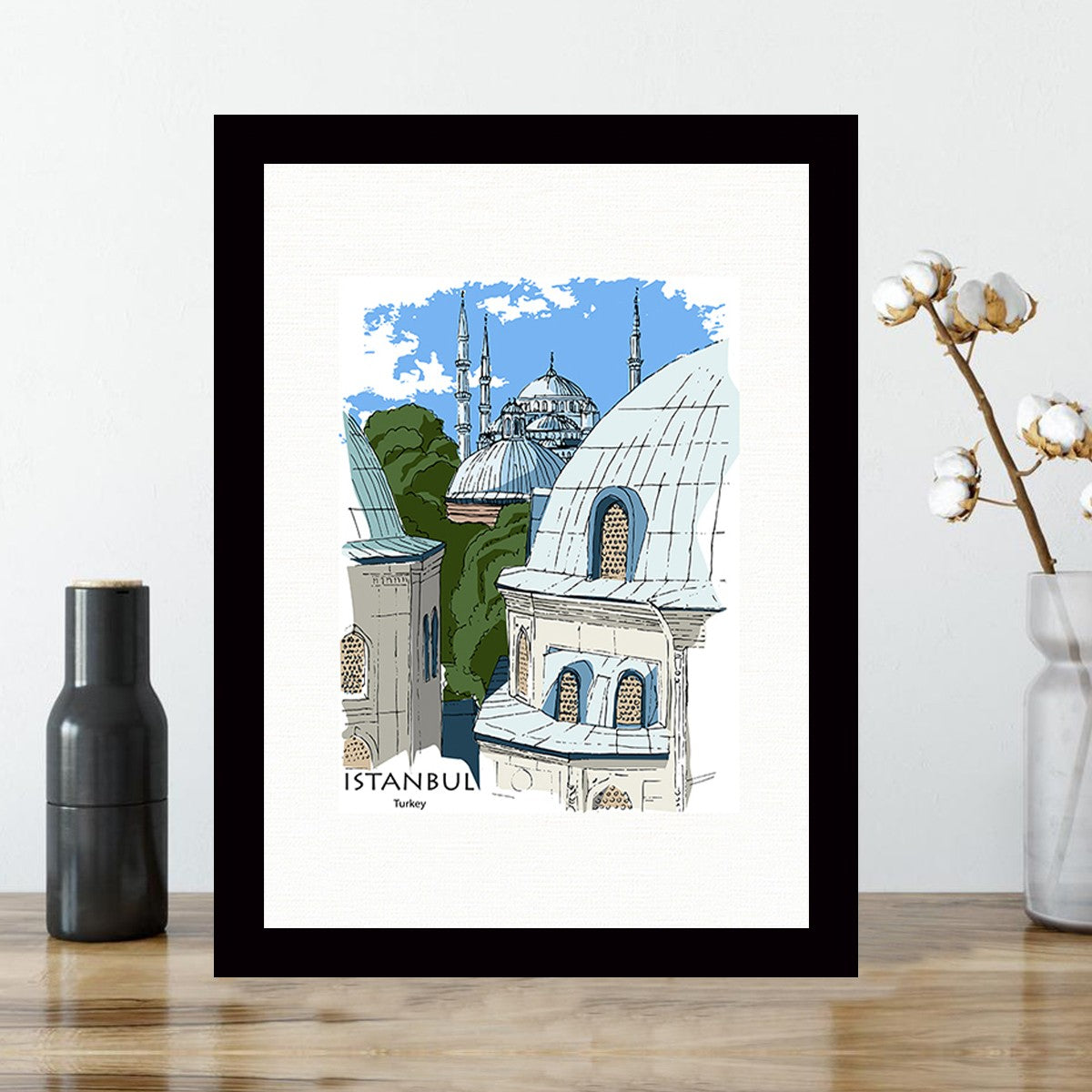 Quadro Decorativo MDF Emoldurado - Arte Multicolor 24x29cm com Moldura de Madeira 2cm