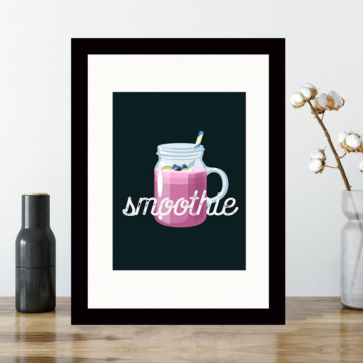 Quadro Decorativo MDF Emoldurado - Arte Multicolor 24x29cm com Moldura de Madeira 2cm