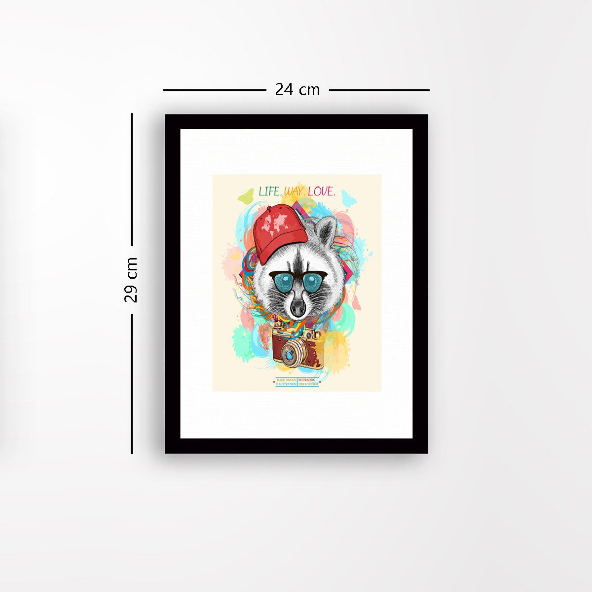 Quadro Decorativo MDF Emoldurado - Arte Multicolor 24x29cm com Moldura de Madeira 2cm