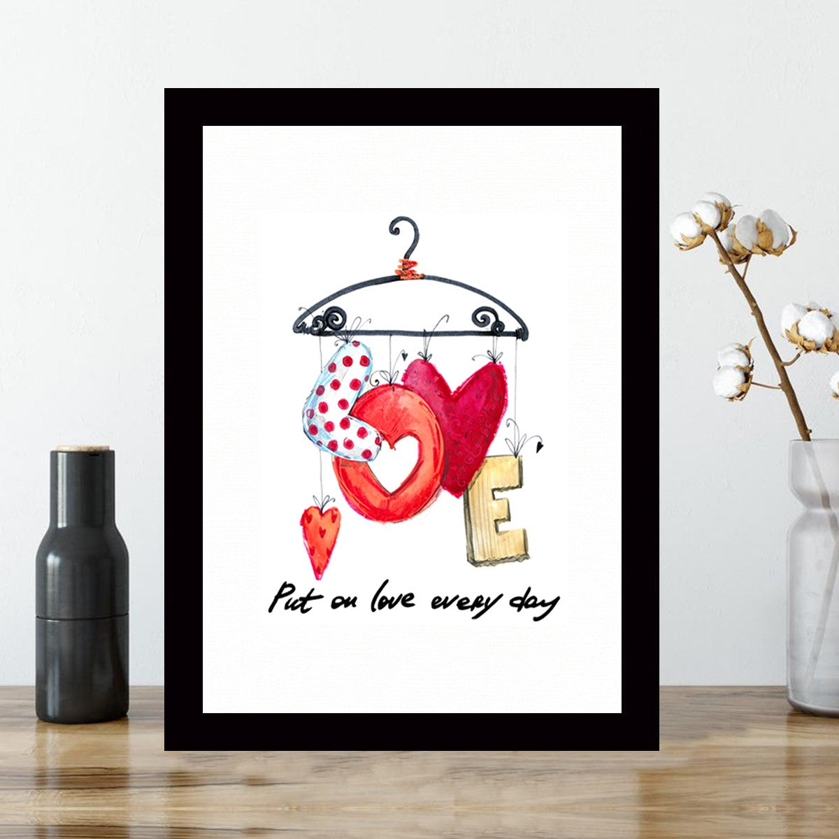 Quadro Decorativo MDF Emoldurado - Arte Multicolor 24x29cm com Moldura de Madeira 2cm